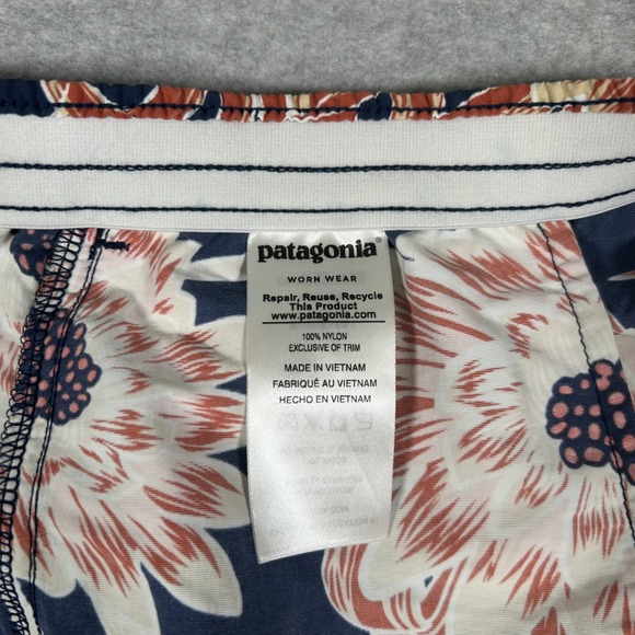 Patagonia Baggies Womens XL Blue Floral‎ Print Shorts 5" Swim Drawstring NWOT - Picture 5 of 9